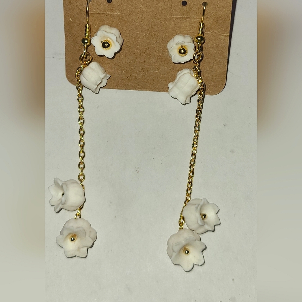 18k gold Lily of the Valley earring set